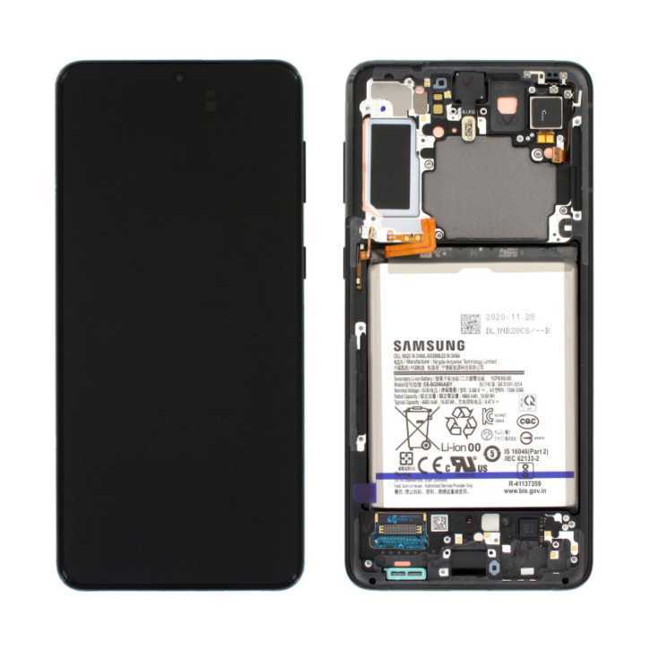 Écran Complet + Batterie Samsung Galaxy S21 Plus 5G Noir (Service Pack)