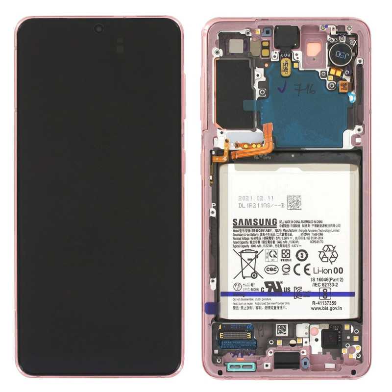 Écran Complet + Batterie Samsung Galaxy S21 5G Rose (Original)