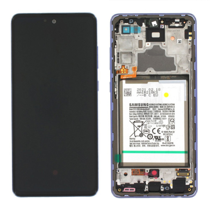 Écran Complet + Batterie Samsung Galaxy A72 Violet (Service Pack)