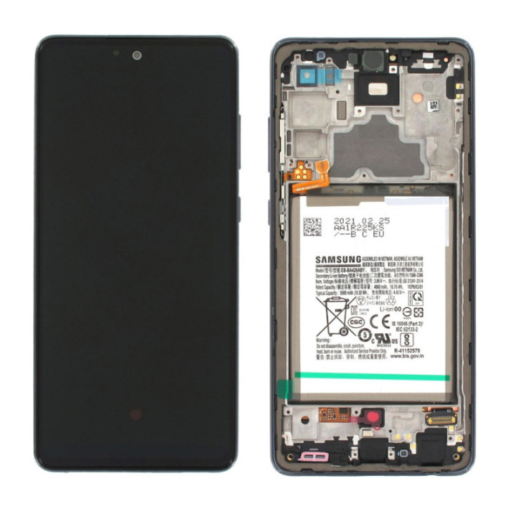 Écran Complet + Batterie Samsung Galaxy A72 Noir (Service Pack)