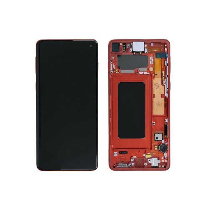 Écran Complet Samsung Galaxy S10 Rouge (Service Pack)