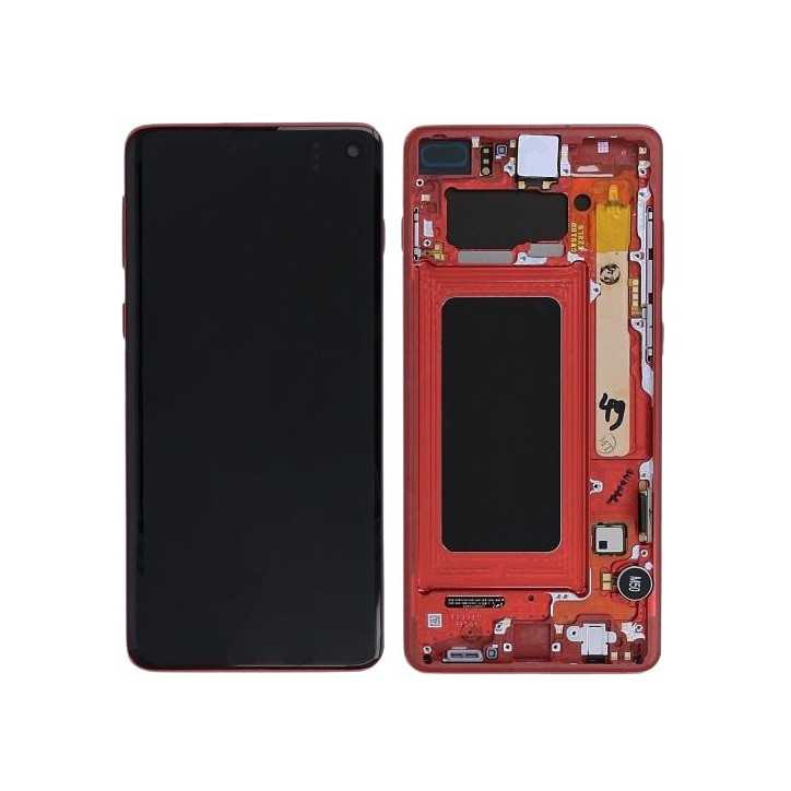 Écran Complet Samsung Galaxy S10 Plus Rouge (Service Pack)