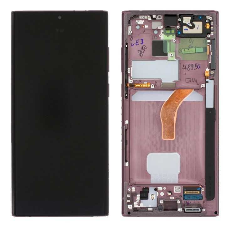 Écran Complet Samsung Galaxy S22 Ultra Bordeaux (Service Pack)