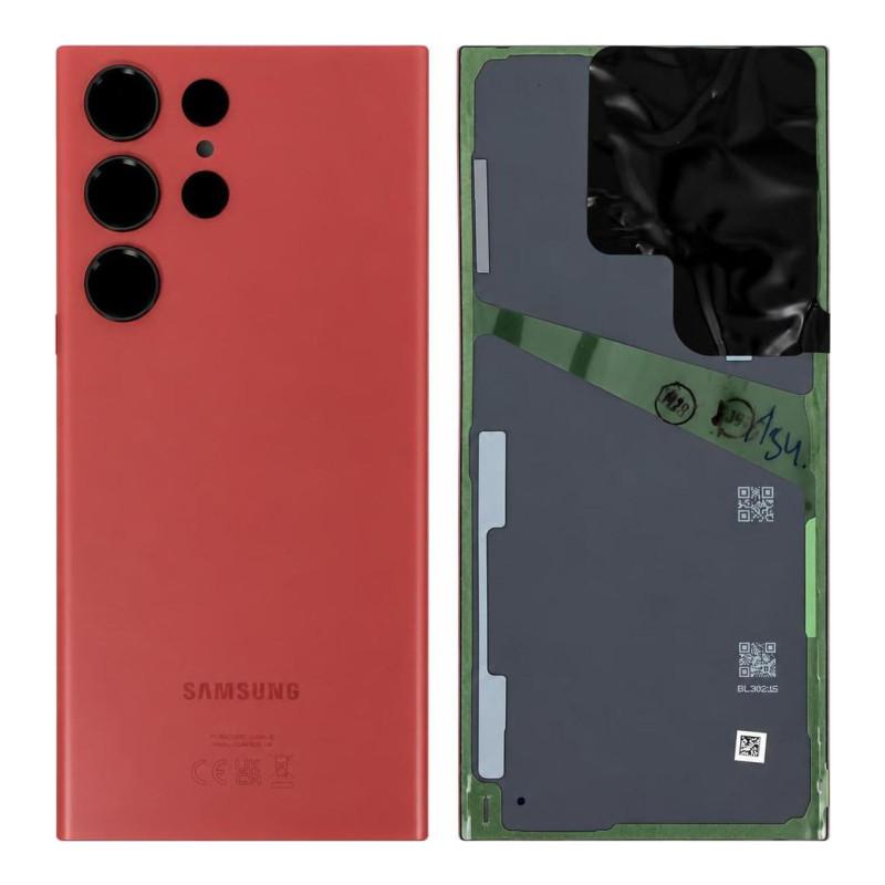 Vitre Arrière Samsung Galaxy S23 Ultra Rouge (Service Pack)